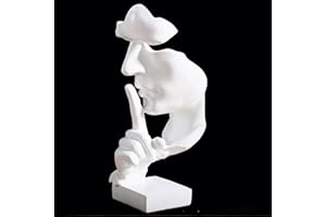 CHSG Il Silenzio è Dorato Scultura Astratta, Volto Spezzato Artigianato Creativo Pensatore Ornamento Souvenir, Vita Reale Arte Interessante Statua Regalo Vivid Decorativo