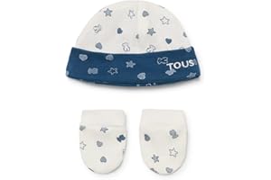 TOUS BABY - Conjunto de Gorro y Manoplas para tu Bebé. (3 Meses, B.Bear-1701 Azul)