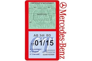 ASSURDHESIFS #Marque Française VD20-MB| Autocollant intérieur Pare-Brise | Porte Vignette Assurance Auto Allemande |Transfert Film décoratif | Pochette Adhésive Pare Brise emblème Logo étoile (Rouge)