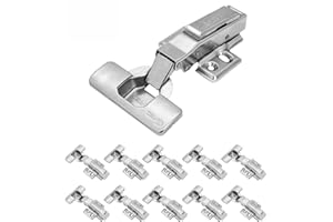 Stolmet Soft Close Hinges, 35mm, Medium, Steel, Silver, Painted, Surface Mount, Sets of 10