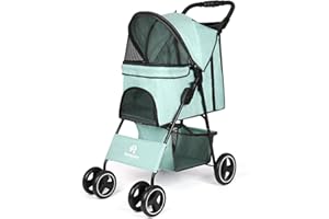 Wedyvko Pet Pram for Small Dogs, Pet Strollers for Medium Dogs 15kg, Dog Buggy Ultra Light - only 5.4 kg, Dog Stroller Pet Pram with 4 Wheel Foldable/Storage Basket/Cup Holder