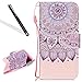 Produktbild Galaxy J3 2017 Lederhülle,Strap Shutzhülle für Samsung Galaxy J3 2017,Leeook Pu Leder Magnetverschluss Telefon-Kasten Brieftasche Handyhülle Schön Lila Henna Blumen Muster Leder Lanyard Wallet Flip Cover Handyhülle Schutzhülle Schutz Hüllen im Bookstyle mit Standfunktion und Karte Halter für Samsung Galaxy J3 2017+ 1 x Schwarz Eingabestift