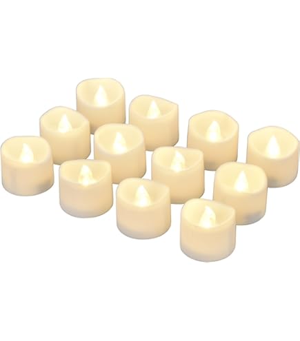 Jialine Lot De 12 Bougies Chauffe-plat LED Sans Flamme