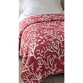 Mercan Desen 4 Katlı M&uuml;slin Pike Yatak &Ouml;rt&uuml;s&uuml; Battal Boy 240x260 cm Kırmızı