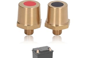 VCSJW Batteriepoladapter,1 Paar Messing Batteriepoladapter M8,Positiv Negativ mit Außengewinde Batteriepole M8,Batteriepol für Auto-Lithium-Batteriepol-Ersatz,Anti-Leckage
