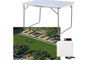 YOUSEAHOME Multipurpose Camping Table,Trestle 80CM Length Folding Table Portable Aluminum Picnic Table, Heavy Duty Foldable Table with Carry Handle for Indoor Study Writing Outdoor BBQ Party Use, White