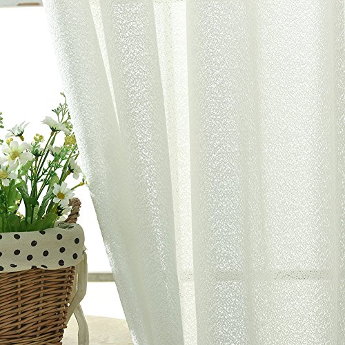 Moresave Einfarbig Tüll Vorhänge Voile Vorhang Schals für Wohnzimmer Schlafzimmer Kindergarten, 100x200cm - 4