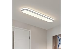 Naroume Smart LED Ceiling Light,92cm Dimmable Modern Metal Linear LED Ceiling Lamp,Flush Mount Wraparound Shape Lighting Fixture with Remote Control for Kitchen Dining Room & Laundry (4-48) x2W