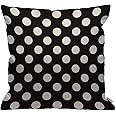 HGOD DESIGNS Polka Dot Cushion Cover,Abstract Circle Geometric Pattern Retro Black and White Throw Pillow Case Home Decorative for Living Room Bedroom Sofa Chair 18X18 Inch Pillowcase 45X45cm