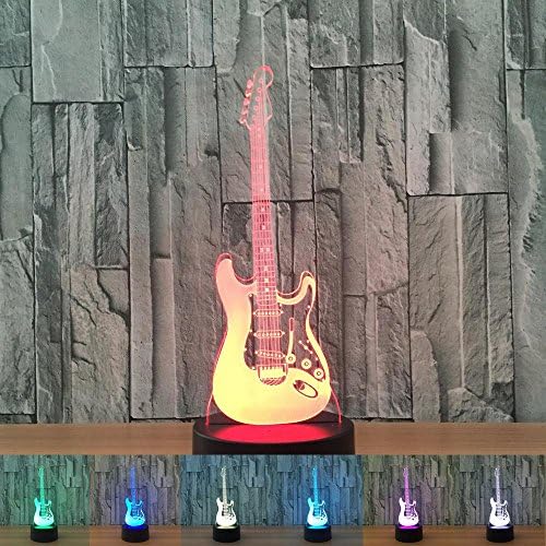OOFAY Lights Modern 3D Illusion Bass Guitar LED Lamp 7 Colors Light Acrylic Creative Table Lamp USB No.5 Battery 21cm 15cm Indoor Decoration Bedside Children Clothing Store Touch Lamp
