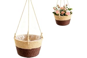 LZYKJGS Pot De Fleurs Tissé Panier, Suspendu Panier Tissé, Panier Suspendu de Plantes, Plante Suspendu Paniers de Fleurs, pour Plantes, Intérieure ou Extérieure (Café)