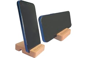 Bounabay Handy Ständer, Handyständer aus Holz, Prägnant Universal Halterung für Schreibtisch,Kompakt und tragbar Handy Halterung für Smartphone iPhone iPad Tablet Teller PC