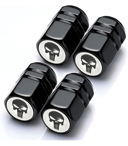 Bouchons De Valve Custom Head Bones – Noir, Par Paire – Pour Vélo, Auto, Moto, Quad