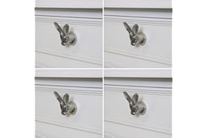Melody Maison Set of 4 Silver Rabbit Head Drawer Knobs