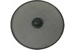 PEBBLE HUG 25cm Splatter Screen, Frying Pan Oil Splatter Guard Cover, Protective Lid Mesh with Knob, Guard Skillet Lid Hot Oil Shield for Home Kitchen