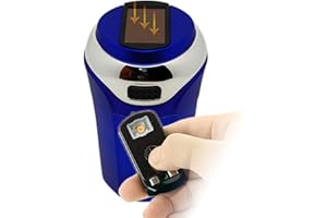 STOREBAO Posacenere per auto a energia solare con accendino e luce a LED, staccabile e portatile (Blu)