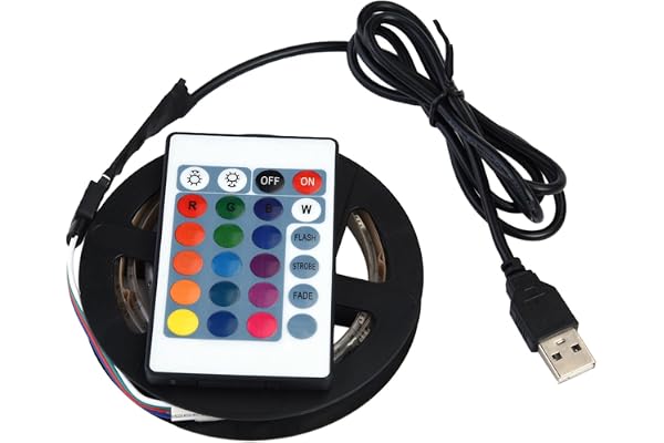le Lumière de Bande de LED Imperméable à l'eau Multi Couleur 5050 RVB LED Allume la Bande avec à Télécommande pour Les Arrière-Plans de TV Lumière 5V USB Backlight Kit(1m)