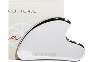 Rena Chris Edelstahl Gua Sha, Edelstahl Gua Sha Set, Körper Gua Sha für SPA Akupunktur Therapie Triggerpunkt Behandlung, Gua Sha geeignet für Frauen & Männer Hautpflege