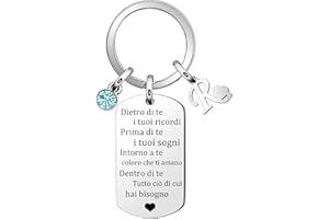 SUONIE Inpirazione Portachiavi Regalo,Argento 26 Lettera A-Z Inglese Initial Pendente Portachiavi Per Le Donne Uomini Unisex Figlia Figlio Sorelle Amici Amante Compleanno Natale Laurea