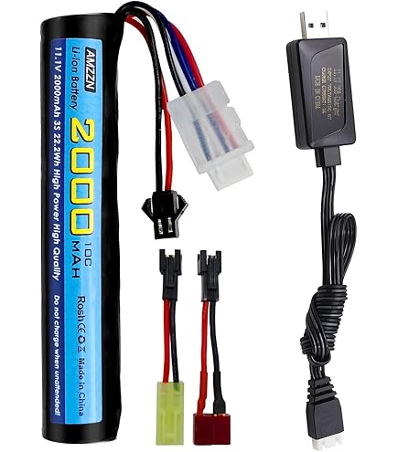 Batteria Lipo 11,1V 2200mAh Con Caricabatterie USB – Connettore JST JR FUTABA – Per Radiolink AT9, AT10, Flysky, Walkera - 6