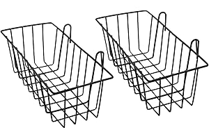 Giilayky - Juego de 2 Cestas de Metal Colgantes para Panel de Rejilla de Pared, Almacenamiento y Expositores para Cocina y Hogar
