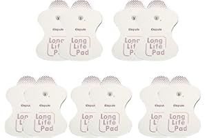 JIAWU Electrode Pads, 10Pcs/set TENS Unit Pads Tens Machine Replacement Pads, Electrode Patches with Upgraded Self-Stick Performance and Non-Irritating Design for Electrotherapy, 3.9 x 2.5in