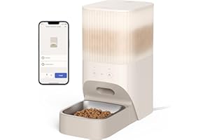 Nooie Futterautomat, Automatisierte Katzenfutterautomat, 2,4 GHz WLAN, 3,8 Liter Trockenfutter Dispenser, Customizable Feeding Schedule, Portion Control, Low Food Detection, Real-Time Alerts