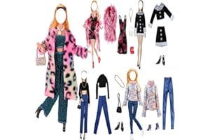 LANCE HOME 5 Set Abbigliamento Autunnale Vestiti Abiti D'Inverno Pantaloni Scarpe Manica Lunga Soprabito Cappotto Peluche Per 11.5 Pollici Bambole Accessori Regalo Di Natale Casuale Stile