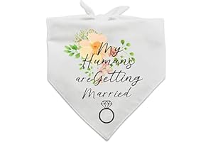 LAIYOHO Hunde-Bandanas My Humans Are Getting Married Pet Bandanas Hochzeits-Bandana Hochzeits-Haustier-Bandana-Schal mit eleganten Blumenblättern Rautenmustern für Hunde-Katzen-Liebhaber