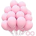 OHugs Pink Balloons, 50 Pcs 12 Inch Pink Balloons, Baby Pink Latex Balloons for Pink Birthday Party, Gender Reveal, Bridal Shower, Baby Shower Wedding, and Princess Theme Girls Party Decorations