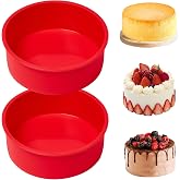 YXHZVON 2 Pieces Silicone Baking Molds Round 15 cm, Non-Stick Cake Mold, Round Silicone Cake Mould for Cheesecake, Birthday C