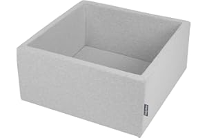 KiddyMoon Piscine À Balles pour Bébé Carré 90X40/Sansballes Fosses À Boules Jouet Enfant, Gris Clair