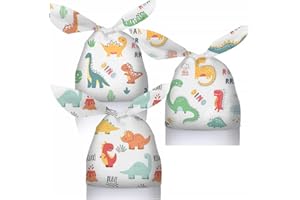 GDVONE 50 Pezzi Sacchetti Compleanno, Sacchetti di Caramella Borsa 14*23cm Con Orecchie da Coniglio,Biscotti Cioccolato Frutta Secca Torte Sacchetto per Caramella Regalo per Festa, Compleanno (Dinosauro)