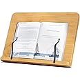 Book Stand for Reading -Adjustable Reading Book Holder Tray - Cookbook Desk Bookrest with Page Paper Clips [11 x 8.1 inch] Portable Sturdy Bookstands for Textbook, Magazine, Music Books, Recipe, Ipad