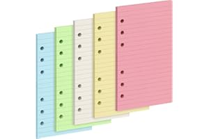 Skycase Papel de recambio A6 – Línea A6 de papel [150 hojas/300 páginas], 6 agujeros sueltos, recarga de papel vacío de 100 g/m², papel de recarga para Filofax A6, carpeta de anillas, notas, bocetos