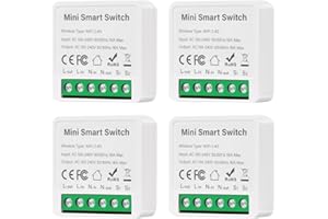 Vmxlso 4Pcs Interruptor Inteligente Wifi, Interruptor Wifi Smart Life Compatible con Alexa y Google Home, Interruptores Inteligentes, Control de App y Función de Temporizador
