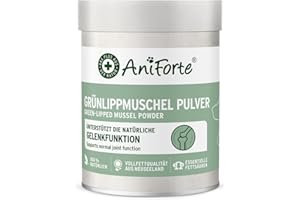AniForte Grünlippmuschelpulver für Hunde & Katzen 100g - VERGLEICHSSIEGER 2023 Gelenkpulver in Vollfettqualität, unterstützt Gelenke & Agilität, Grünlippmuschel Pulver mit hoher Akzeptanz