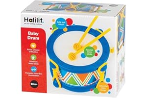 Halilit Children's 14cm Drum. Light & Robust Kids Toy Musical Instrument. Promotes Hand-Eye Coordination & Motor Skills. 18 months+ (Colours Vary) (Halilit Baby Drum)