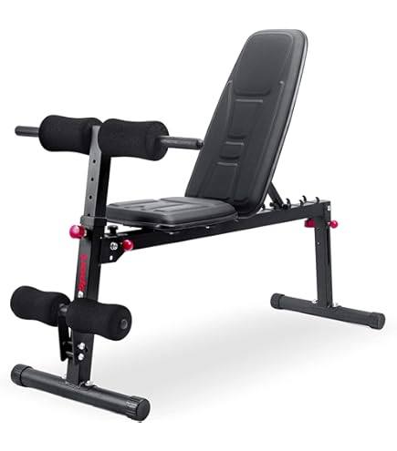 VEVOR 6-in-1 halterbankset, 600 lbs verstelbare workout bankdrukken, oefening zitbank voor thuis gym krachttraining, snel opvouwbare helling daling platte bank