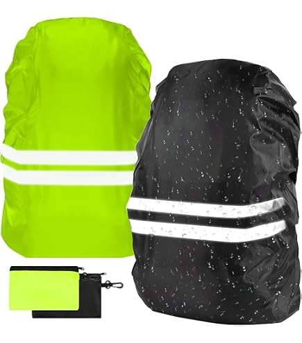 2 Housses De Pluie Réfléchissantes Pour Sac à Dos - Imperméables, Taille S Et M - Randonnée, Camping