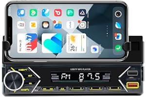 Belson Autoradio BS-2504 con Soporte para Smartphone hasta 8” Radio FM Potencia de Salida máxima 4x45W Doble USB Carga y Reproductor MP3 Kit Manos Libres y transmisión de Audio inalámbrica.