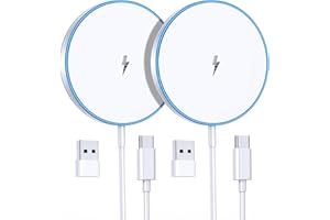 OANDYS Mag-Safe Ladegerät Wireless Charger iPhone 2 Stück,15W Schnell induktive Ladestation Kompatibel mit iPhone 17/16/15/14/13/12 Serie und AirPods 3/2/Pro,LED kabelloses ladegerät mit Zwei Ladeanschlüssen