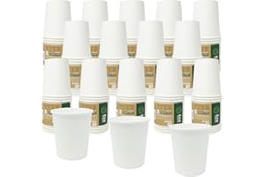 cotigo Vasos Desechables Café, 120 ml, Pack de 200 - Vasos Cartón para Café Expresso, Café Cortado,100% Biodegradables, Reciclables, Apto Bebidas Calientes y Frias, Color Blanco, para Fiesta