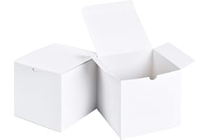 SHIPKEY 10PCS White Gift Boxes with Lids | 13x13x13cm Durable Square Gift Boxes | Gift Box for Wedding, Christmas, Holidays, Birthdays and All Other Occasions