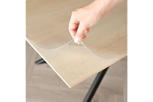 Trente Nappe Transparente 3mm - Nappe rectangulaire Anti Tache avec Bords inclinés, Protection Table Lavable, Toile cirée au Metre, Nappe de Table Plastique pour l'intérieur et l'extérieur 80x120 cm