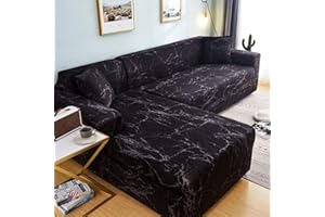 uyeoco Housse de Canapé d Angle Extensible Complet Protection Canapé d'angle pour 1/2/3/4 Places Couverture Canape Dangle Droit/Gauche Couvre Canape (Color : N, Size : 145-185cm)