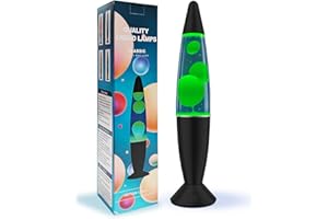 Soarling Bulb Liquid Motion Lamp, Relaxing Liquid Lamp Light, Night Light Nightlight, Mood Lights for Bedroom Living Room Office, Lamps for Adults Kids Gift (13.5", Dark Blue Liquid with Yellow Wax)