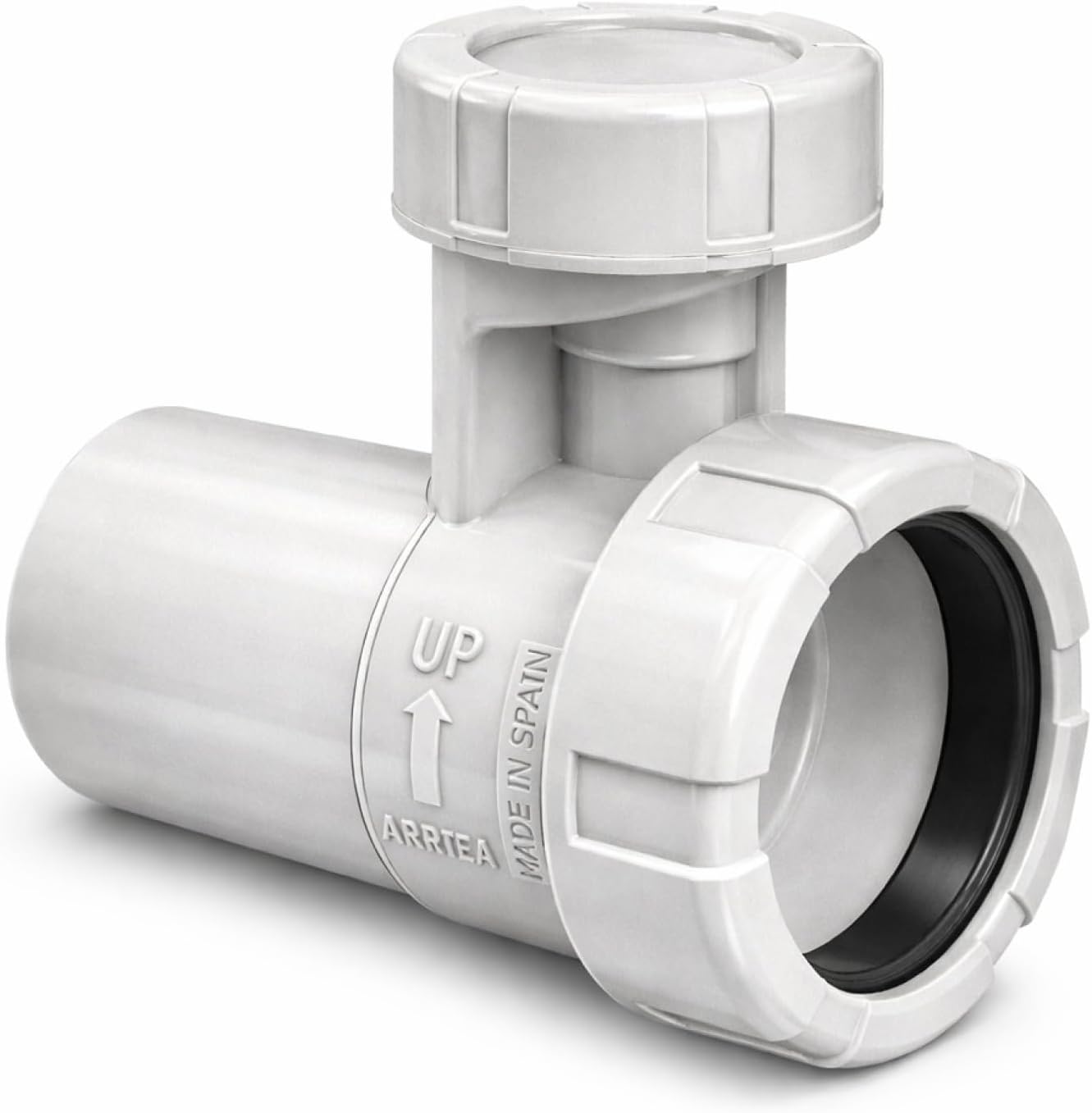 Válvula de Aireación Intercambiable 1 1/4 x 32 Elimina Malos Olores y Gorgoteo en Desagües – Fácil Instalación para Lavabo, Fregadero y Bote Sifónico Fluvia