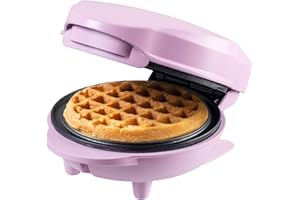 Bestron mini gofrera, Gofrera muñeco de nieve con revestimiento antiadherente, para fiestas de cumpleaños infantiles, celebraciones familiares, Pascua o Navidad, diseño retro, Color: Morado mate
