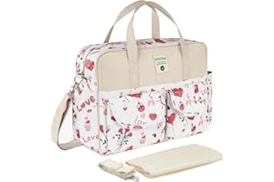 SONARIN Grande Capacité Multifonctionnel Sac à Langer pour Bébé Fourre-tout,Imperméable Sac à Langer Bandoulière Bébé Sac de Maternité Sac à Couches de Voyage avec Matelas à Langer